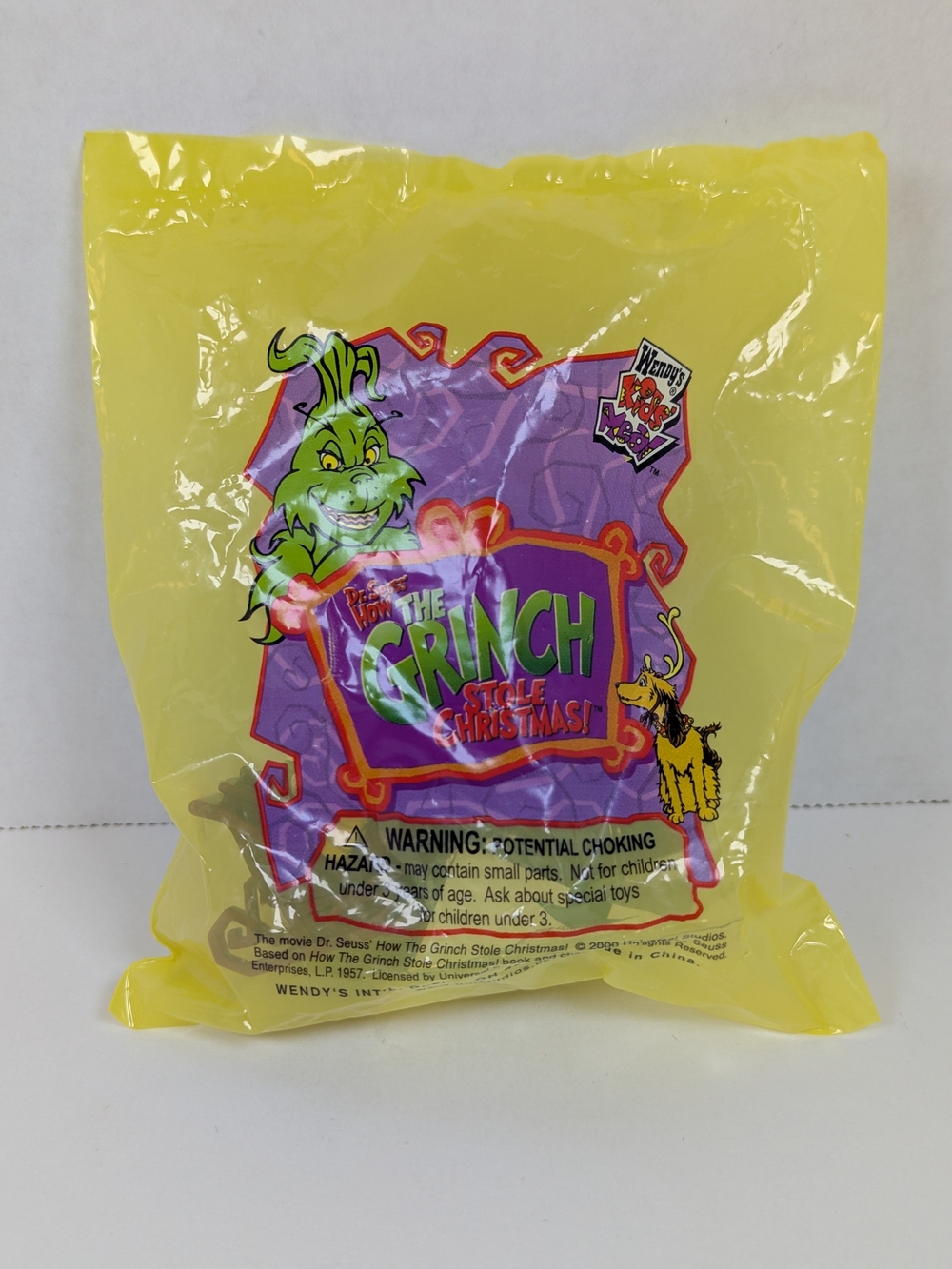 VTG How The Grinch Stole Christmas Wendys Kids Meal Ornament (2000) Santa Grinch